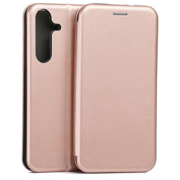 Carcasa flip cover Beline Magnetic Book compatibila cu Samsung Galaxy S25 Plus, Rose Gold 1 Lerato.ro