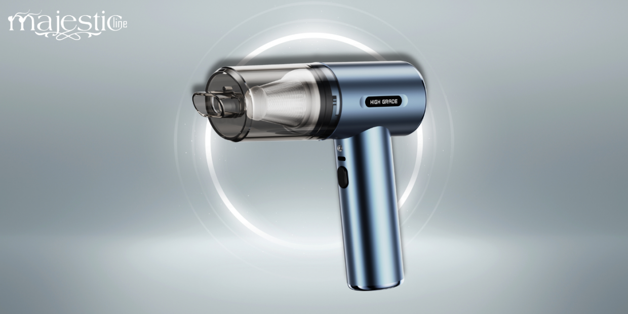 Aspirator wireless MajesticLine, 6 duze, 16000Pa, 6000 mAh, 69dB, USB-C, Cablu incarcare inclus, Albastru 1 Lerato.ro