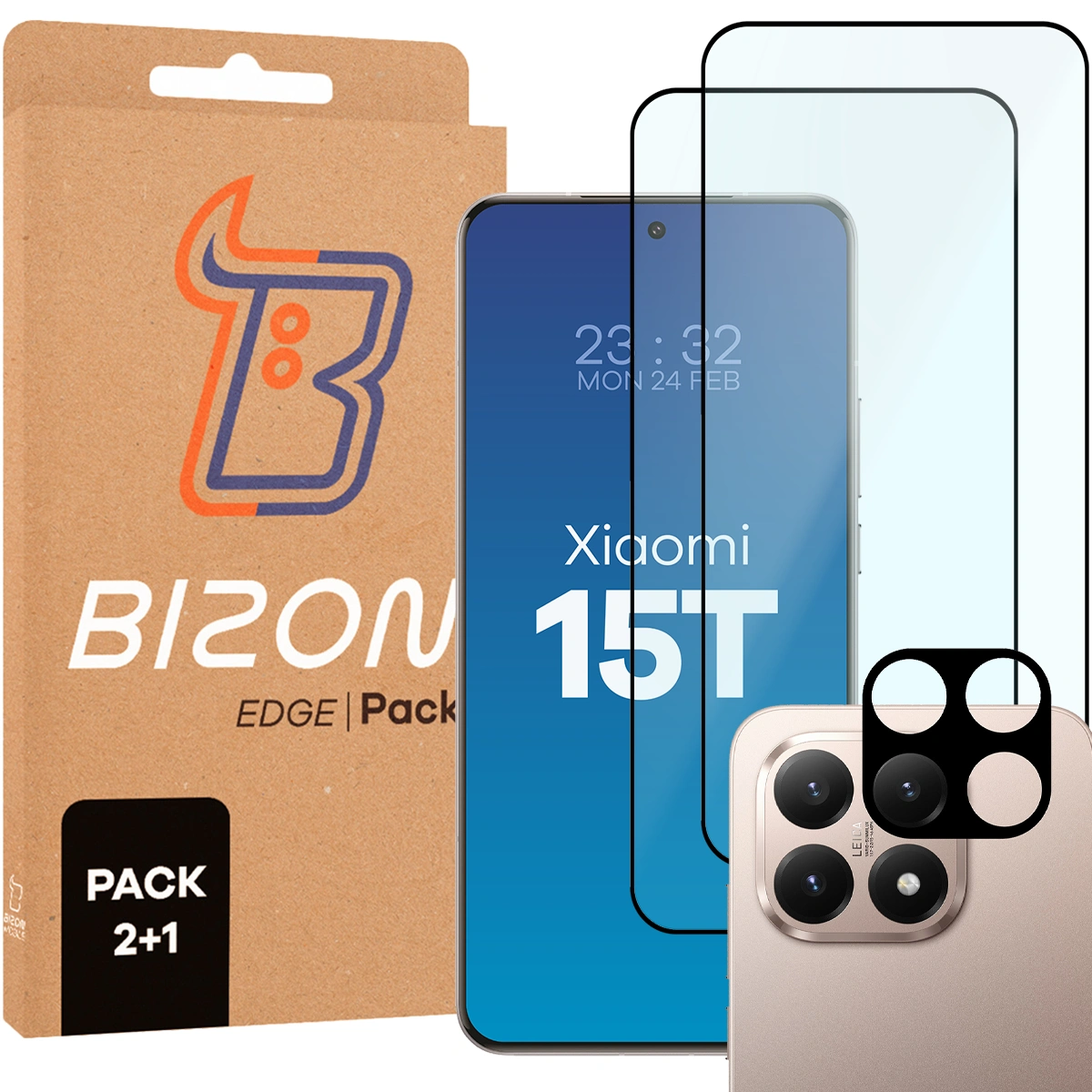 Pudełko i zestaw szkieł do Xiaomi 15T: 2x szkło hartowane i lens