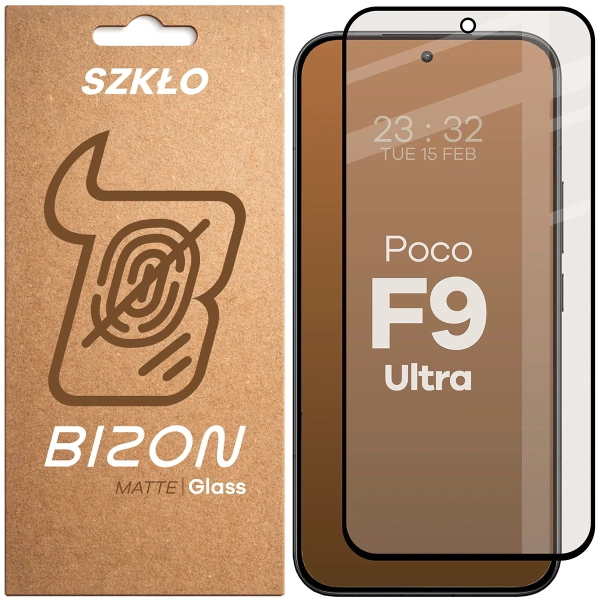 Folie sticla securizata Bizon Glass Matte compatibila cu Xiaomi Poco F9 Ultra, Negru
