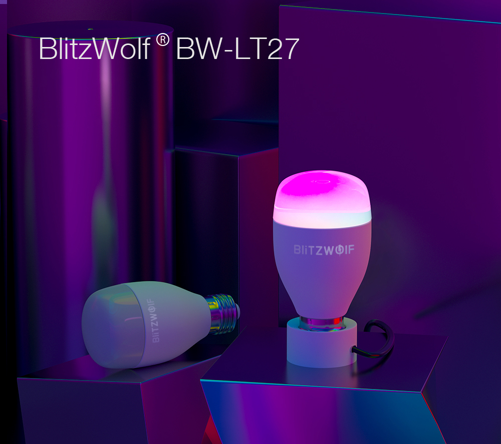 Bec Smart LED BlitzWolf LT27, dimabil, RGB, E27, WiFi 1 Lerato.ro