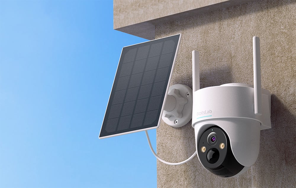Camera de supraveghere cu panou solar Botslab PT W313, Exterior, 3MP, Control vocal, IP65, WiFi, Alb 1 Lerato.ro