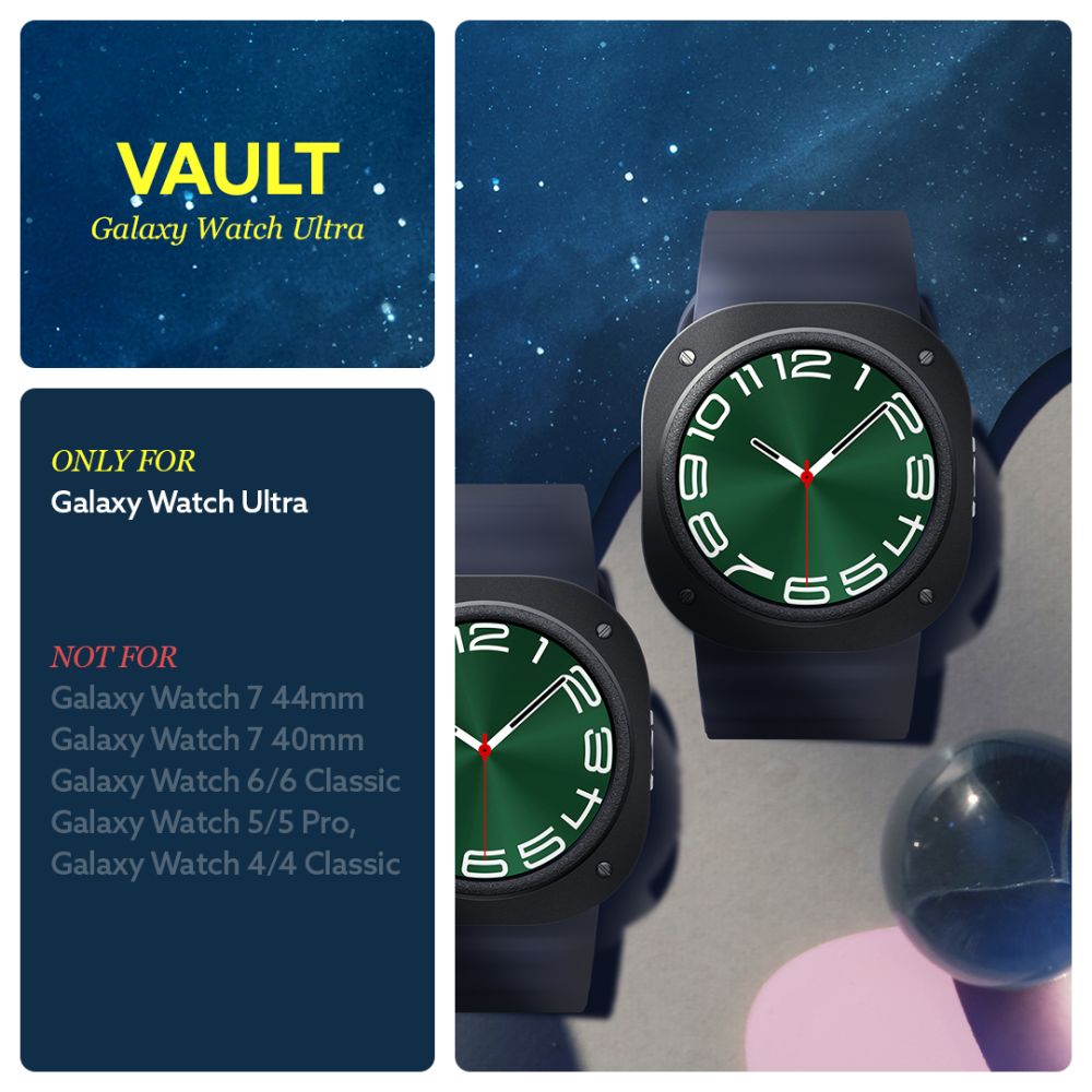 Carcasa Caseology Vault compatibila cu Samsung Galaxy Watch Ultra 47mm Matte Black 1 Lerato.ro