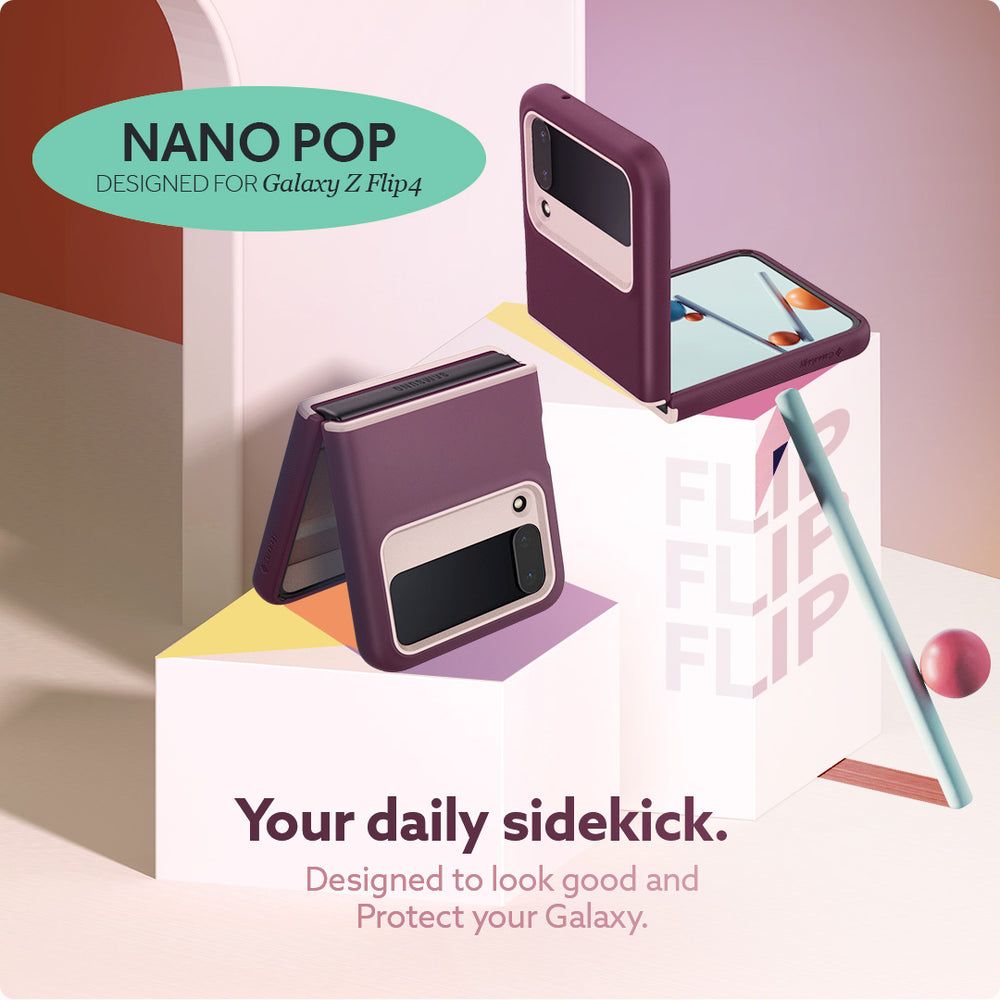 Carcasa Caseology Nano Pop compatibila cu Samsung Galaxy Z Flip 4 5G Burgundy 1 Lerato.ro