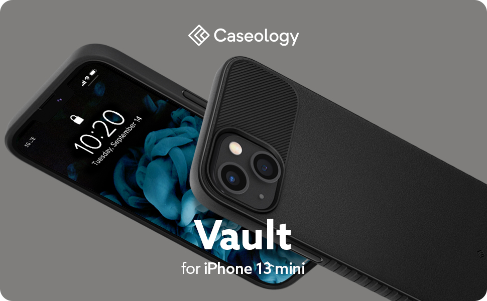Husa slim Caseology Vault compatibila cu iPhone 13 Mini Matte Black 1 Lerato.ro