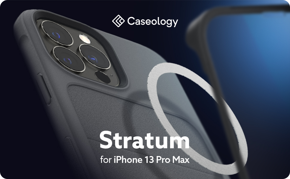 Carcasa 360 grade Caseology Stratum MagSafe compatibila cu iPhone 13 Pro Max, Protectie display, Gri 1 Lerato.ro