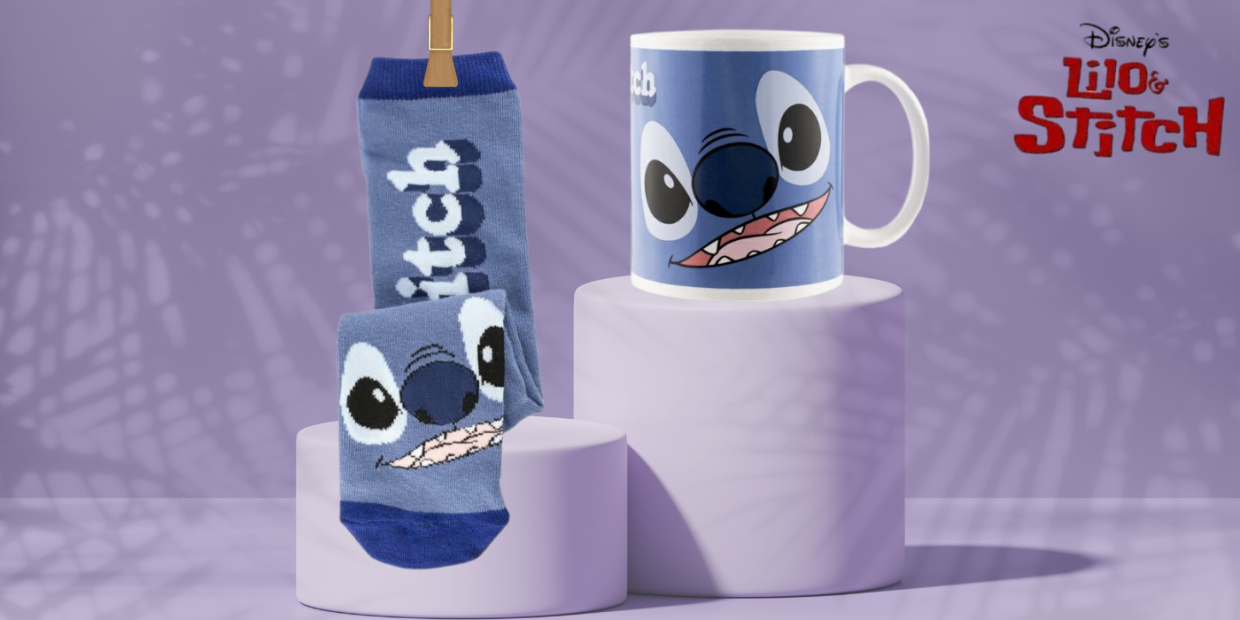 Set cadou Coriex Stitch, Cana ceramica si sosete universale, 340ml, Graphics 1 Lerato.ro