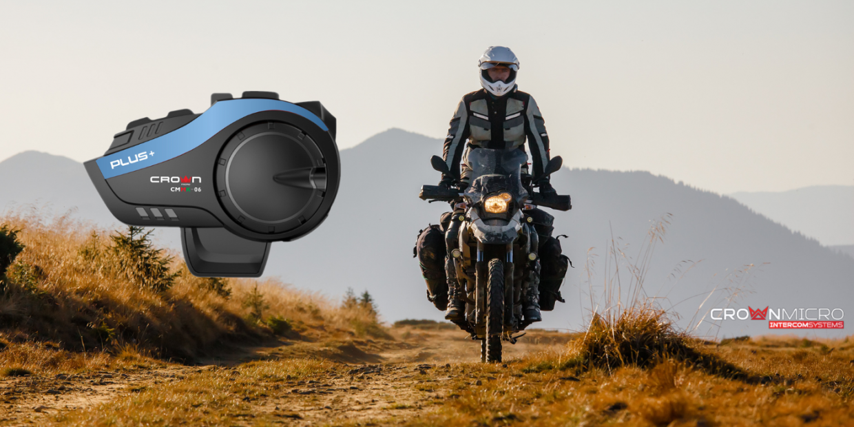 Intercom motocicleta Crown CMMK-06, 6 utilizatori, Bluetooth 5.0, 900mAh, IP65, Negru 1 Lerato.ro