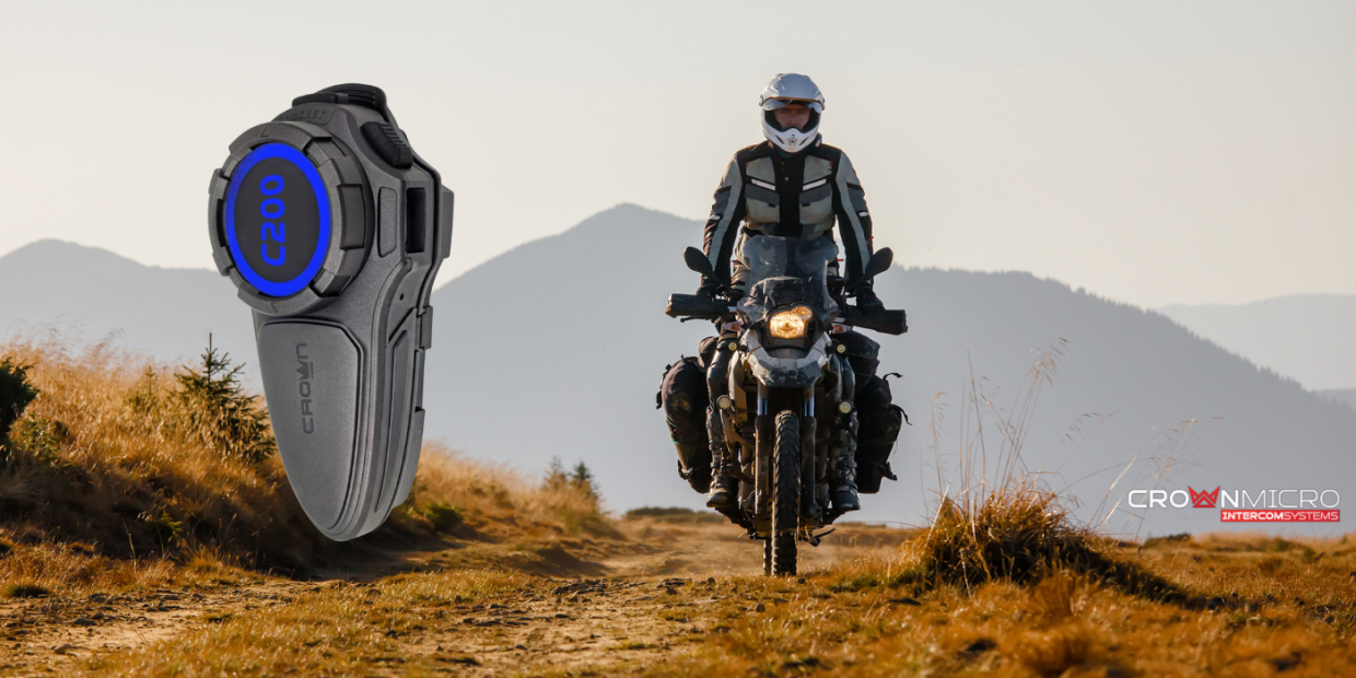 Intercom motocicleta Crown C200 Mesh, 6 utilizatori, Bluetooth 5.2, 1000mAh, IP67, Negru 1 Lerato.ro