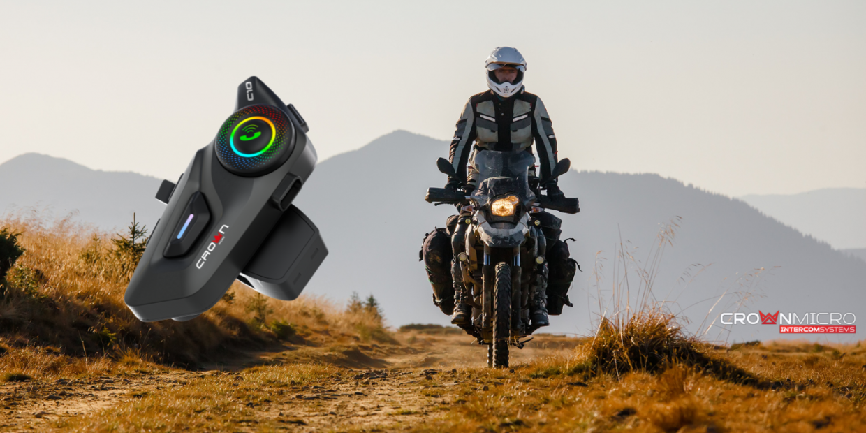 Intercom motocicleta Crown C10, Bluetooth 5.3, 1000mAh, RGB, USB-C, Negru 1 Lerato.ro