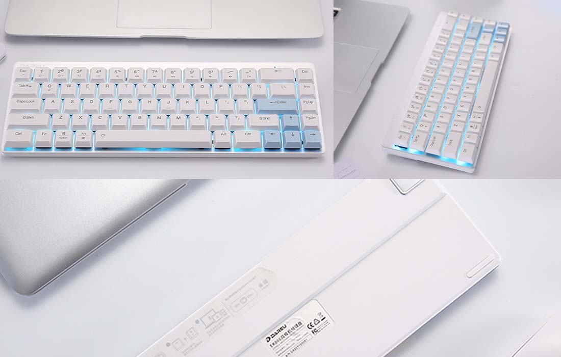 Tastatura gaming mecanica Dareu EK868, conexiune USB si Wireless, iluminata, 2000 mAh, Bluetooth 5.0, Alb 1 Lerato.ro