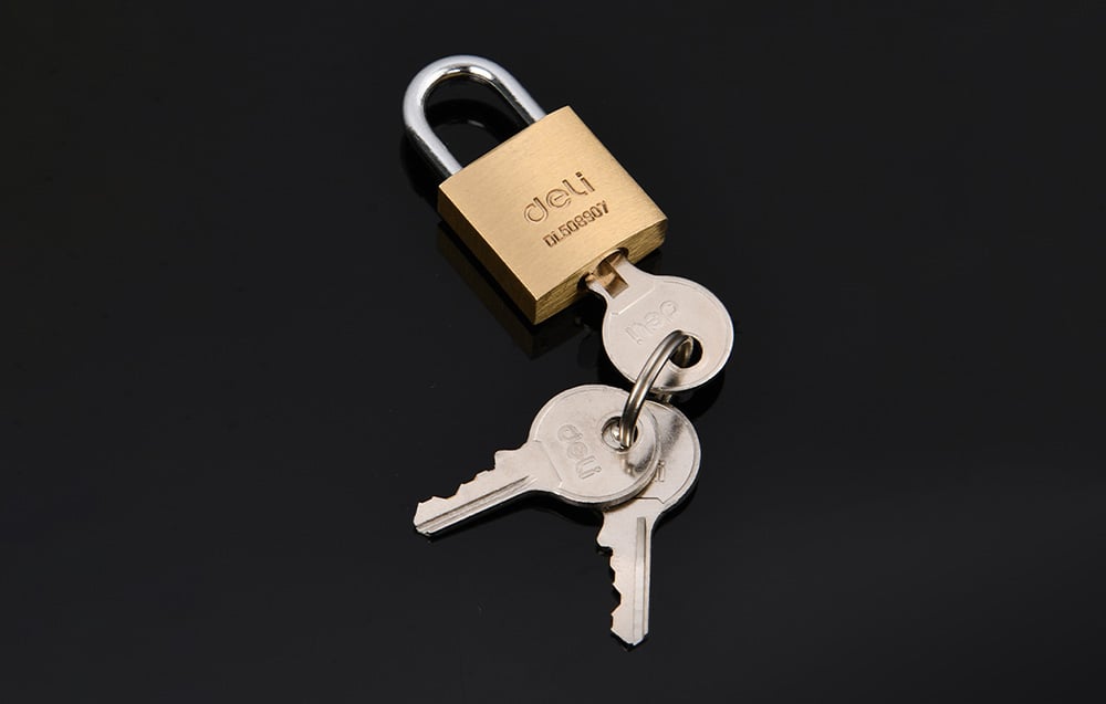 Lacat din alama Deli Tools EDL508907, Rezistent la coroziune, Gold 1 Lerato.ro