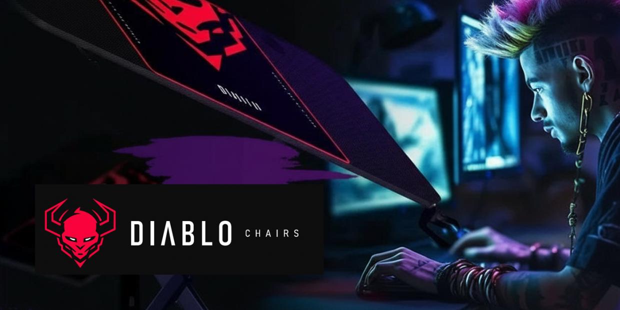 Scaun ergonomic Diablo Chairs V-Basic, Recliner, Suport Lombar / Cervical, Ajustabil, Alb / Negru 1 Lerato.ro