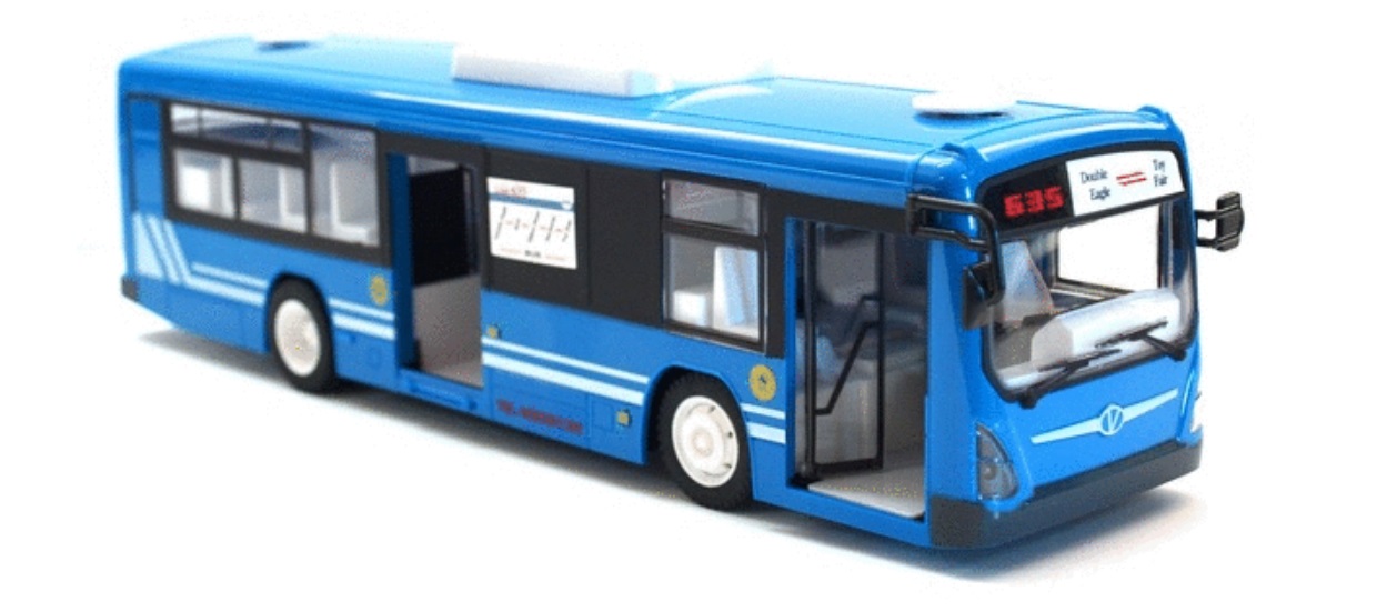 Autobuz de calatori Double Eagle 1:20, cu telecomanda, Albastru 1 Lerato.ro
