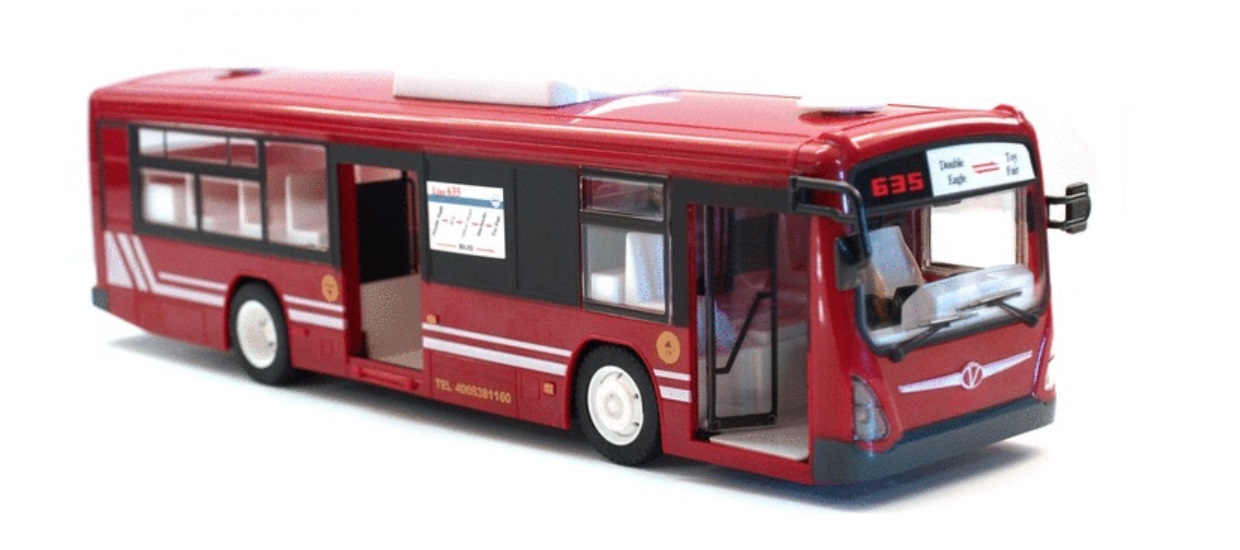 Autobuz de calatori Double Eagle 1:20, cu telecomanda, Rosu 1 Lerato.ro