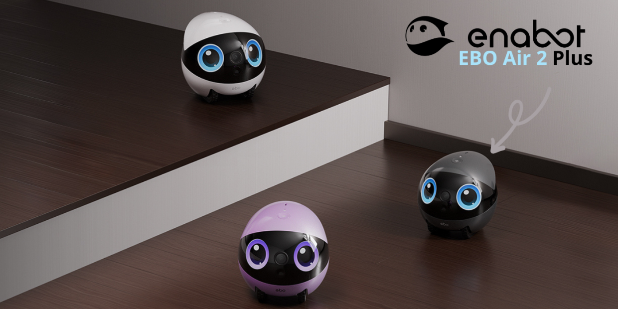 Robot insotitor Enabot EBO EBO Air2 Plus cu camera de supraveghere pentru interior, 3K, 2880 x 1620, 5000 mAh, Aplicatie dedicata, Gri 1 Lerato.ro