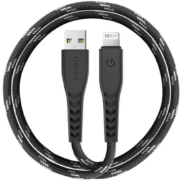 Cablu pentru incarcare si transfer de date ENERGEA Nyloflex C89, USB-A la Lightning, 3A, 480Mbps, 1.5m, Negru 1 Lerato.ro