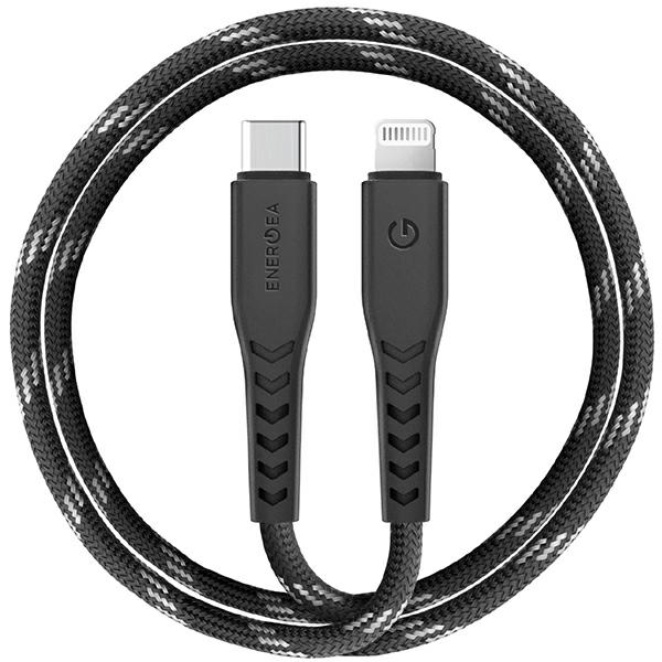 Cablu pentru incarcare si transfer de date ENERGEA Nyloflex C94, USB-C la Lightning, 3A, 480Mbps, 3m, Negru 1 Lerato.ro