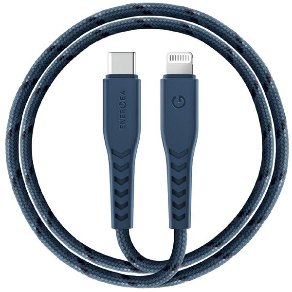 Cablu pentru incarcare si transfer de date ENERGEA Nyloflex C94, USB-C la Lightning, 3A, 480Mbps, 1.5m, Albastru 1 Lerato.ro