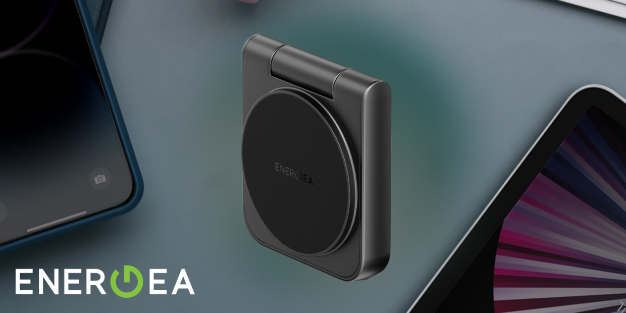 Incarcator Wireless Energea Magduo 2in1 Qi, 15W, 2A, 2 zone incarcare, Pliabil, USB-C, Negru 1 Lerato.ro