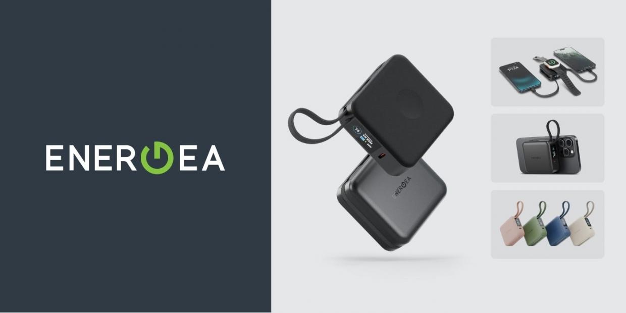 Baterie externa Energea MagPac Mini Plus, 10000mAh, 20W, Incarcare Wireless 15W, 1x USB-C, 2x Cablu USB-C, Negru 1 Lerato.ro