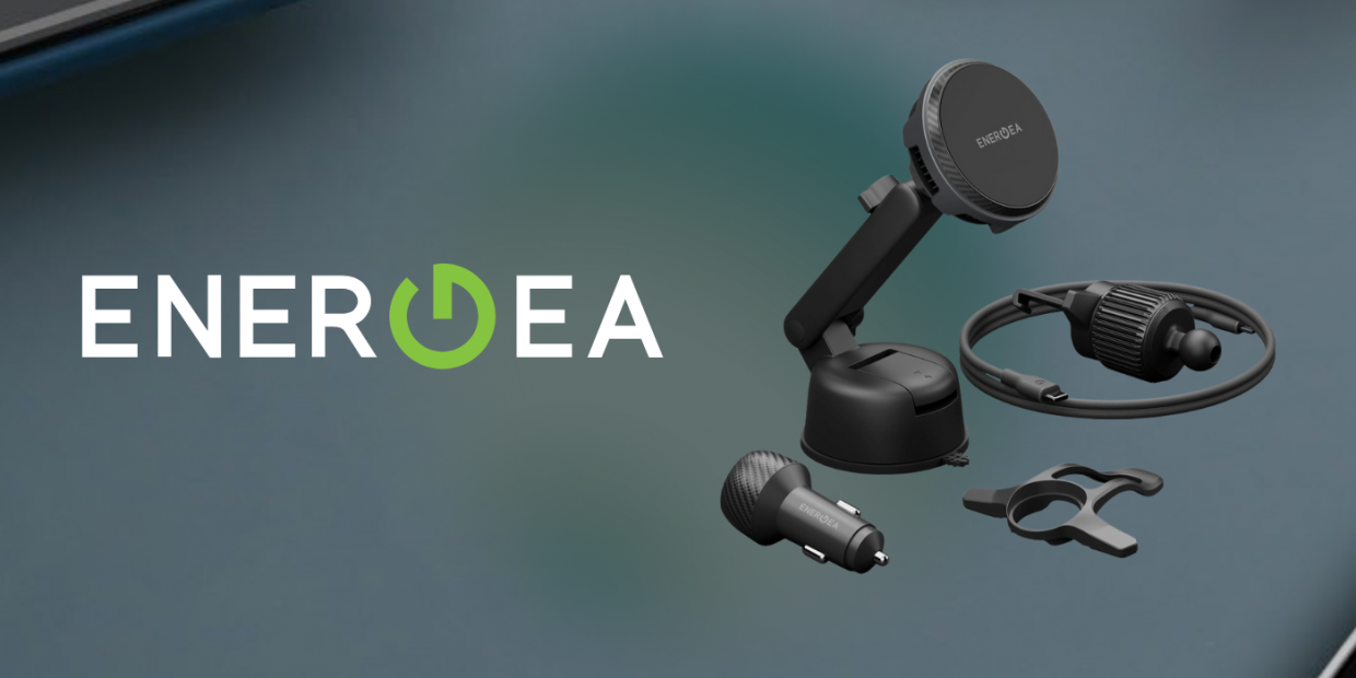 Suport auto ENERGEA Magarctic Drive, Air Vent / Dashboard / Windshield Mount, Compatibil MagSafe, Incararcare Wireless 25W, USB-C, Negru 1 Lerato.ro
