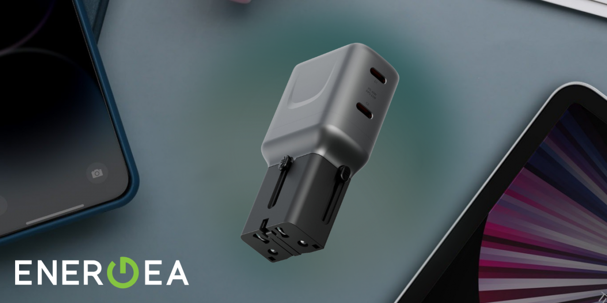 Incarcator retea Energea TravelGo Adapter, 2xUSB-C, 65W, 3A, Gunmetal 1 Lerato.ro