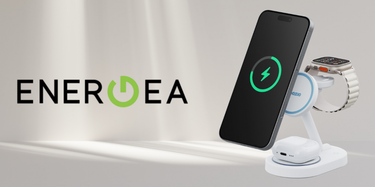 Incarcator Wireless 3 in 1 Energea GoMag Station 2 cu MagSafe, Incarcare Wireless 15W, USB-C, Alb 1 Lerato.ro