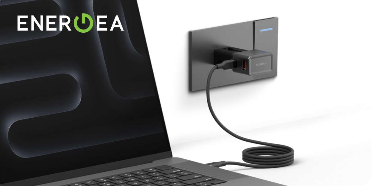 Adaptor retea Energea TravelWorld 1A1C, 1x USB-A, 1x USB-C, 25W, Compatibil cu prize EU/UK/US/AU, Gunmetal 1 Lerato.ro