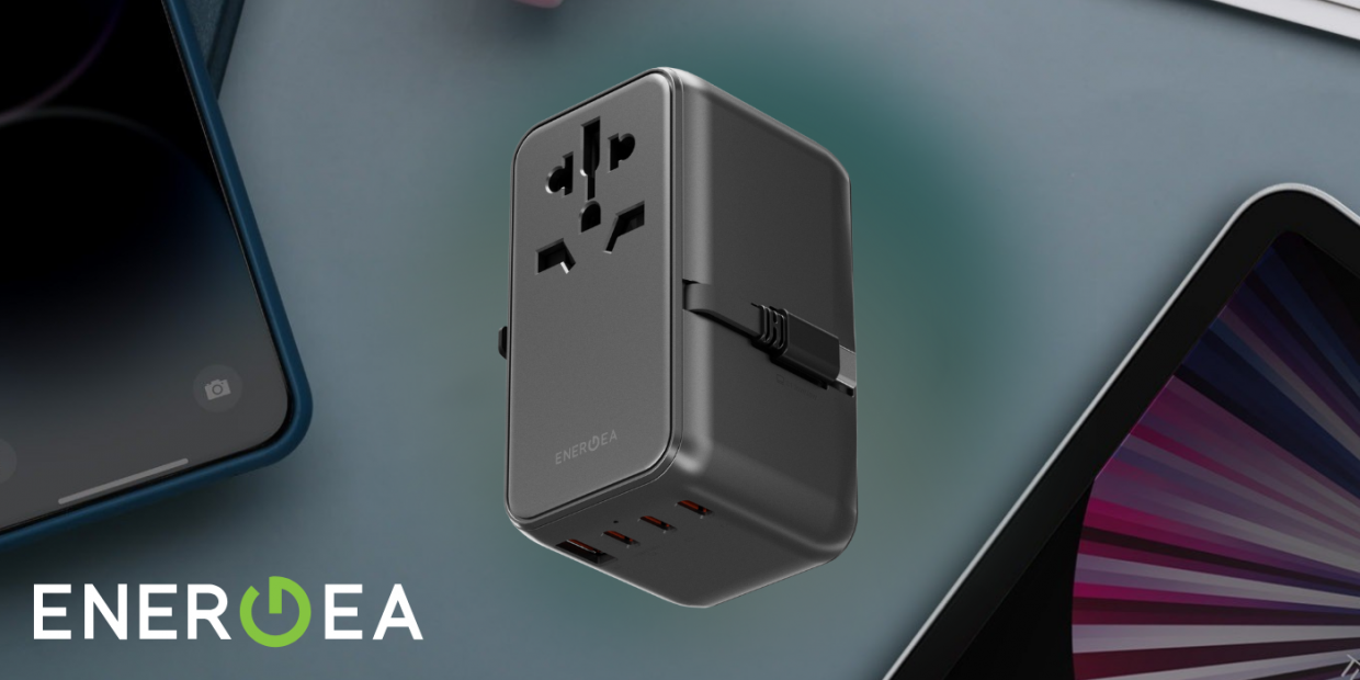 Adaptor retea Energea TravelWorld GAN85, 1x USB-A, 3x USB-C, 1x Cablu USB-C, 85W, Compatibil cu prize EU/UK/US/AU, Gunmetal 1 Lerato.ro