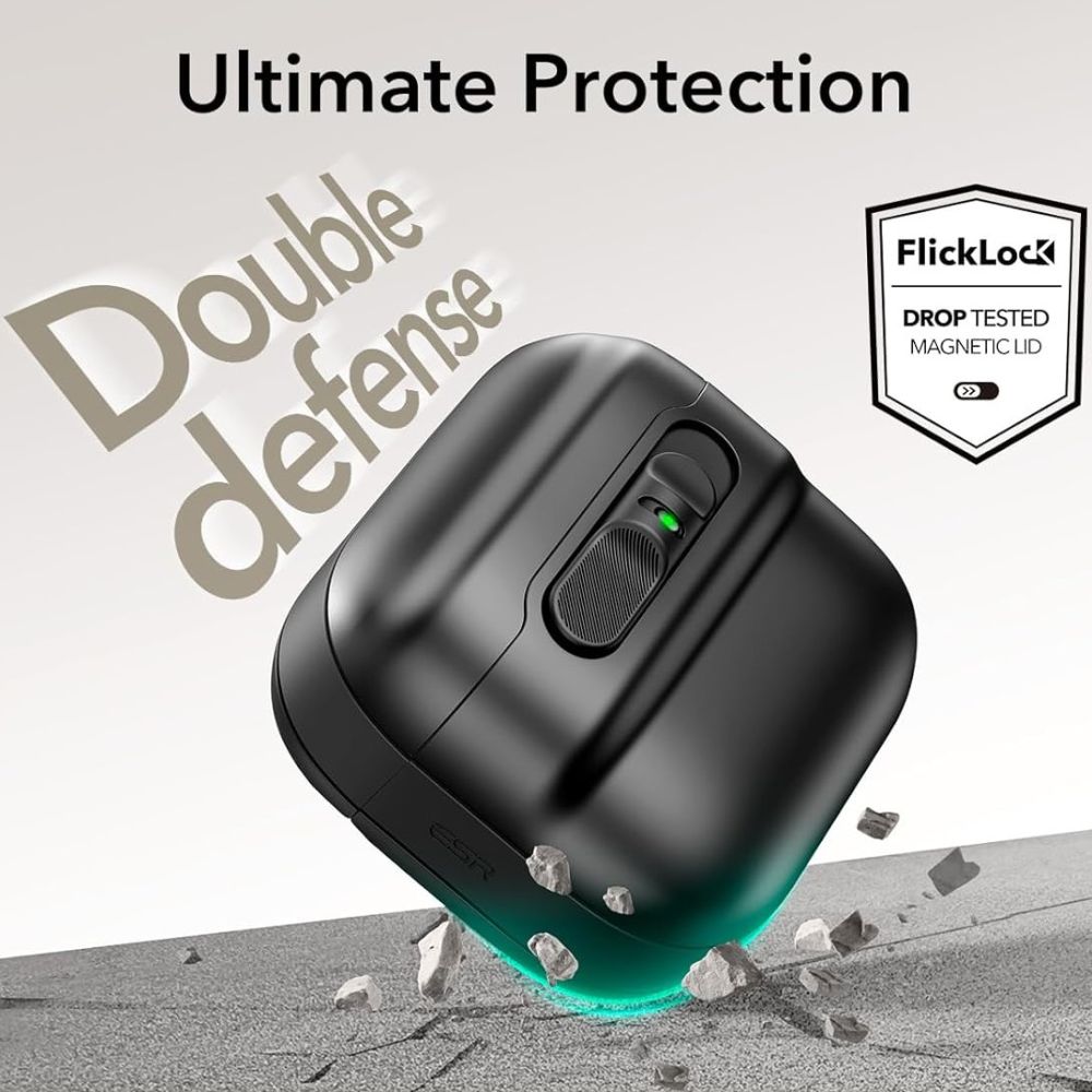 Carcasa ESR Pulse Halolock MagSafe compatibila cu Apple AirPods 4 Black 1 Lerato.ro