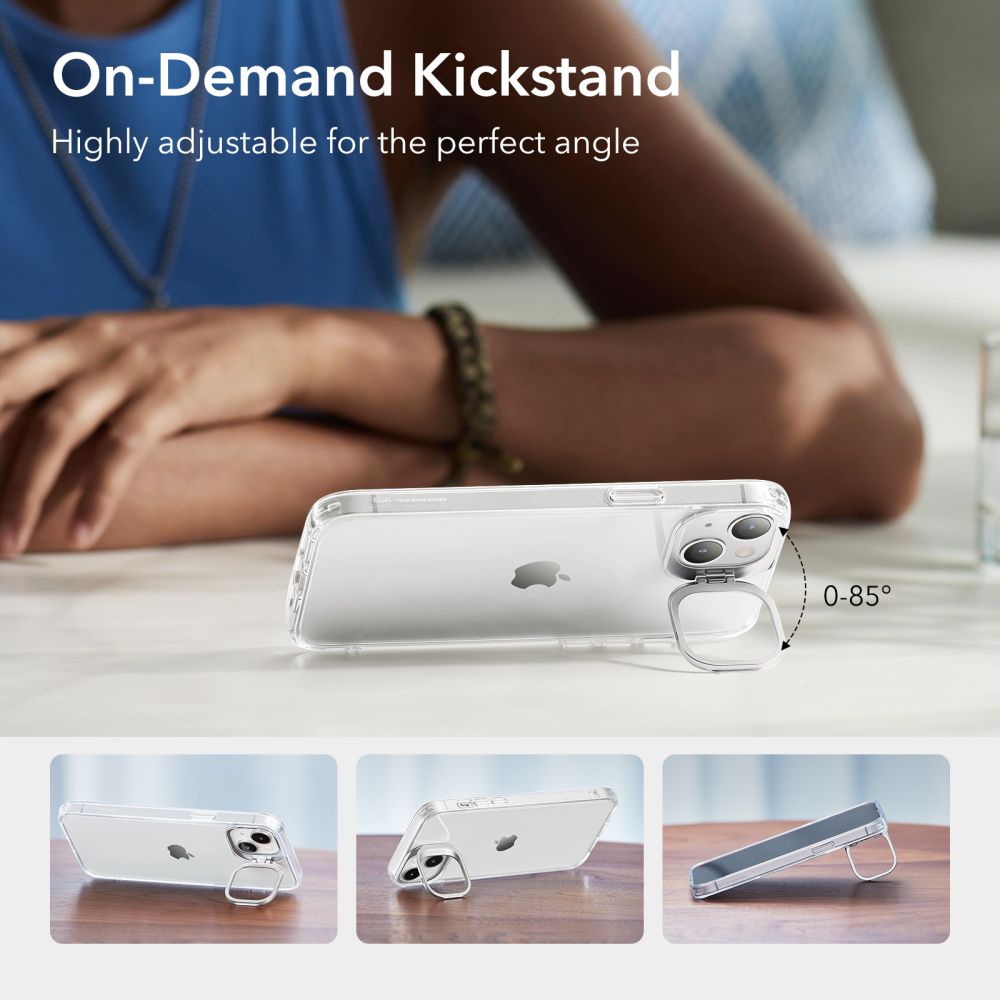 Carcasa ESR Classic Kickstand compatibila cu iPhone 14 Pro Max Clear 1 Lerato.ro