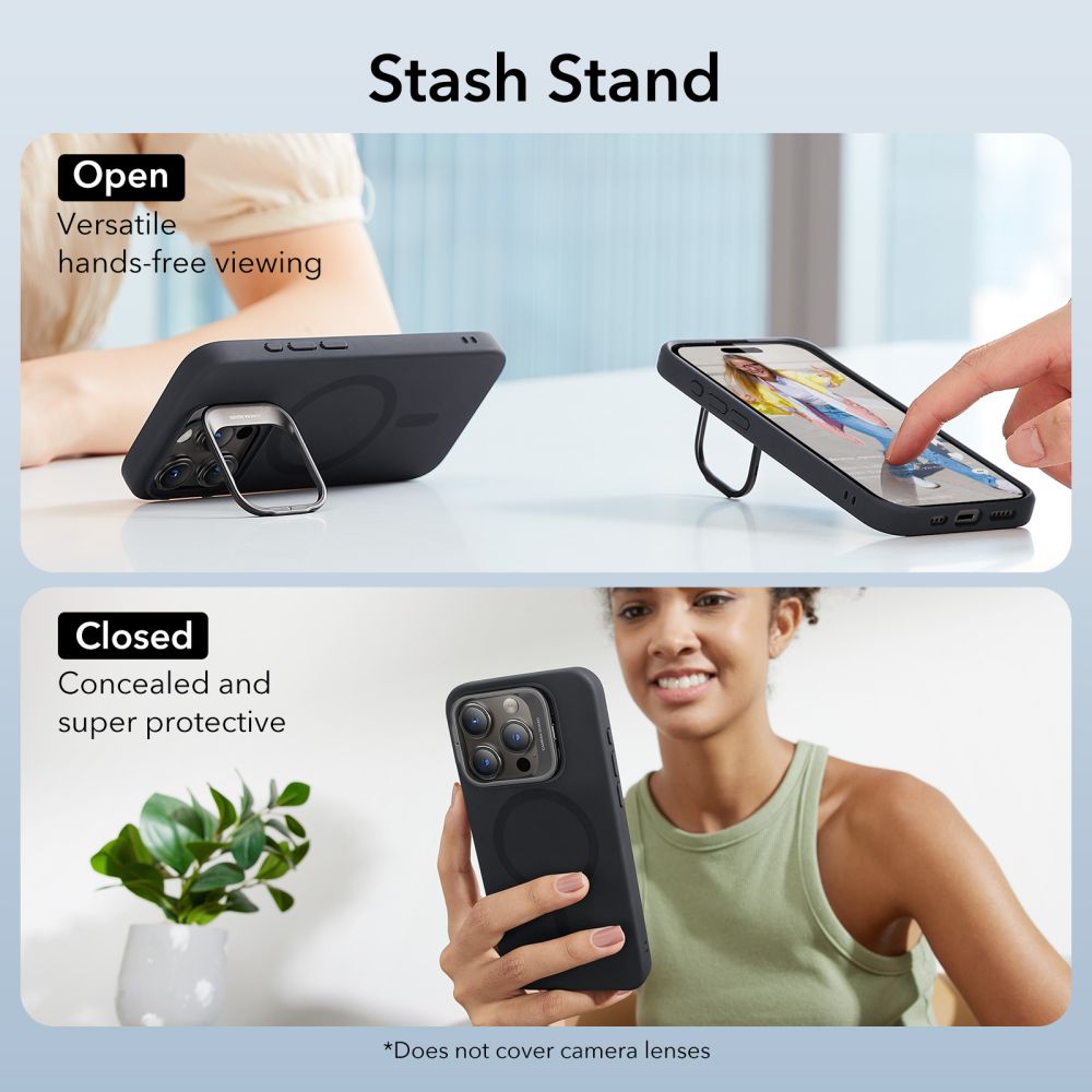 Carcasa ESR Cloud Kickstand Halolock MagSafe compatibila cu iPhone 15 Pro Max Black 1 Lerato.ro