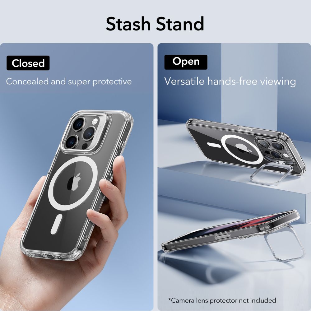 Carcasa ESR Classic Kickstand Halolock MagSafe compatibila cu iPhone 15 Pro Clear 1 Lerato.ro