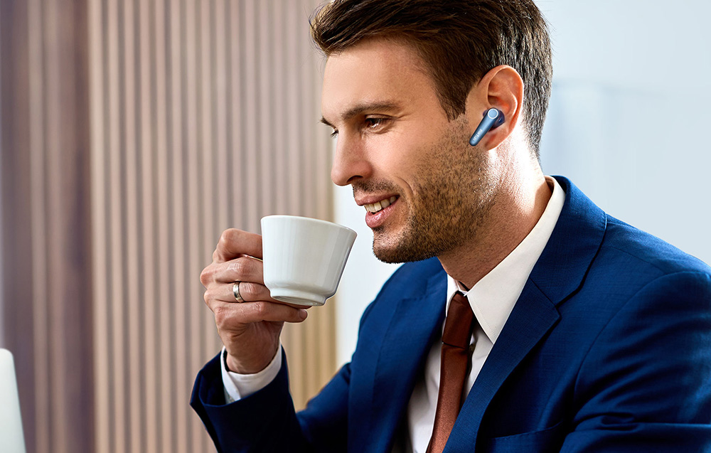 Casti bluetooth wireless EarFun Air Pro 3 TWS, ANC, Bluetooth 5.3, 520 mAh, USB-C, IPX5, Albastru 1 Lerato.ro