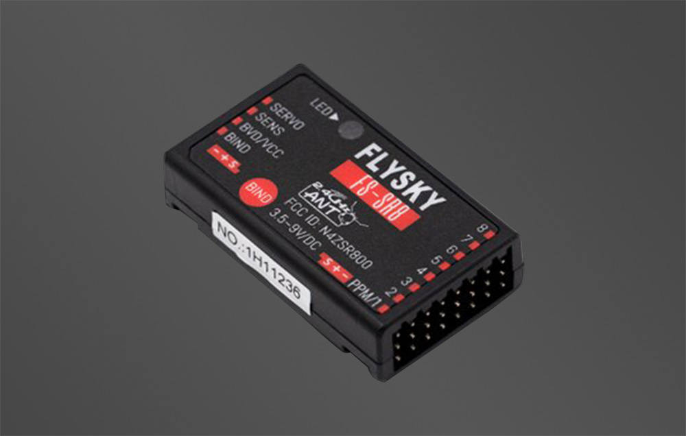 Receptor FlySky FS-SR8, 8 canale, 2.4 GHz, compatibil cu transmitatoarele FS-ST8, FS-G4P și FS-G7P, Negru 1 Lerato.ro