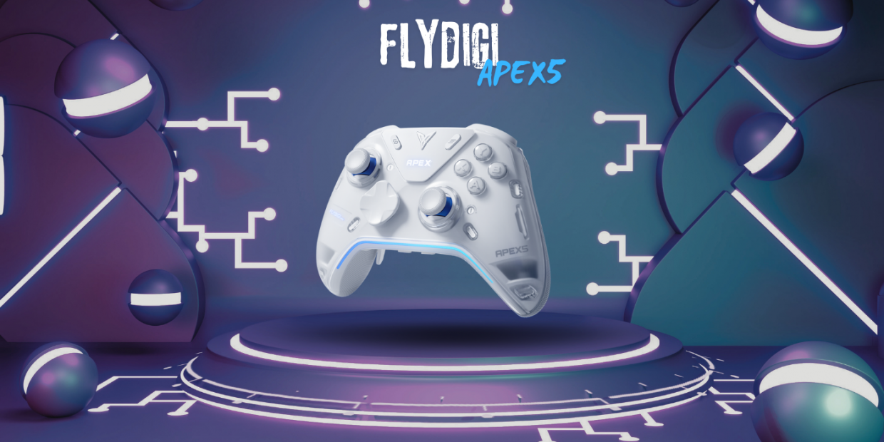 Controller wireless Flydigi APEX 5 pentru PC, Steam, Android, iOS si Nintendo, Bluetooth, 1500 mAh, USB-C, Alb 1 Lerato.ro