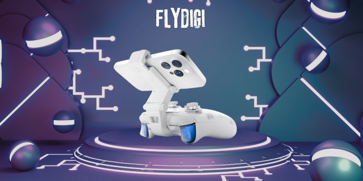 Suport pentru telefon Flydigi pentru controler Apex 5, Alb 1 Lerato.ro