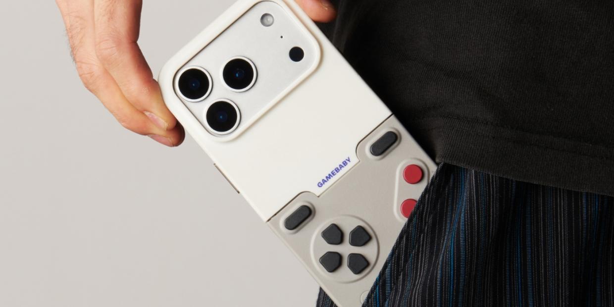 Husa GameBaby cu controller compatibila cu iPhone 17 Pro Max, Sisteme suportate Game Boy Advance / Game Boy Color / Nintendo Entertainment System, Gri 1 Lerato.ro