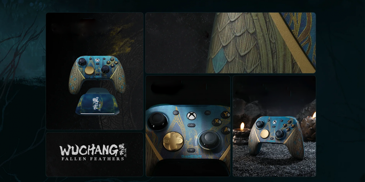Controller GameSir G7 Pro WUCHANG: Fallen Feathers Edition pentru Xbox Series X / S, Xbox One, PC, Android, Bluetooth 5.3, Wireless, USB-C, Lungime cablu 3m, Albastru / Auriu 1 Lerato.ro