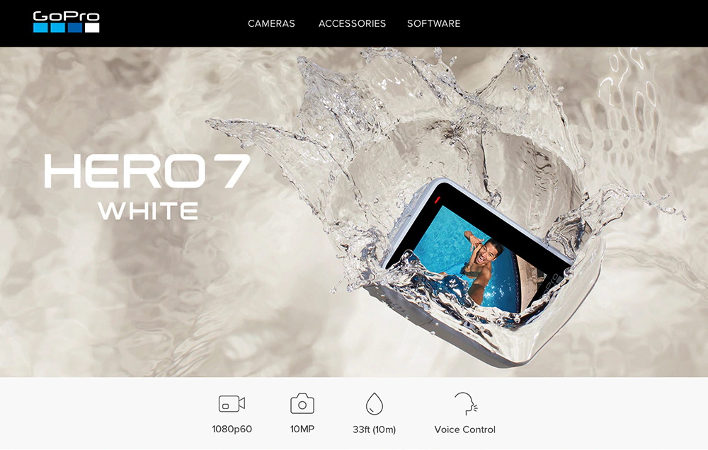 Camera video sport GoPro Hero7 White, FullHD, WiFi, Alb 1 Lerato.ro