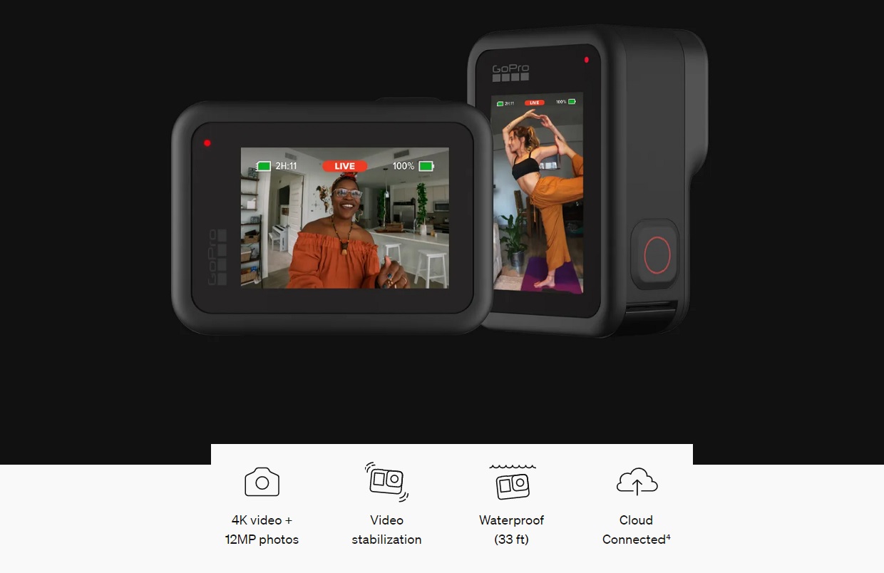 Camera video sport GoPro Hero 8 Black, 4K, 12 MP, HyperSmooth 2.0, WiFi, GPS, IP65, Negru 1 Lerato.ro