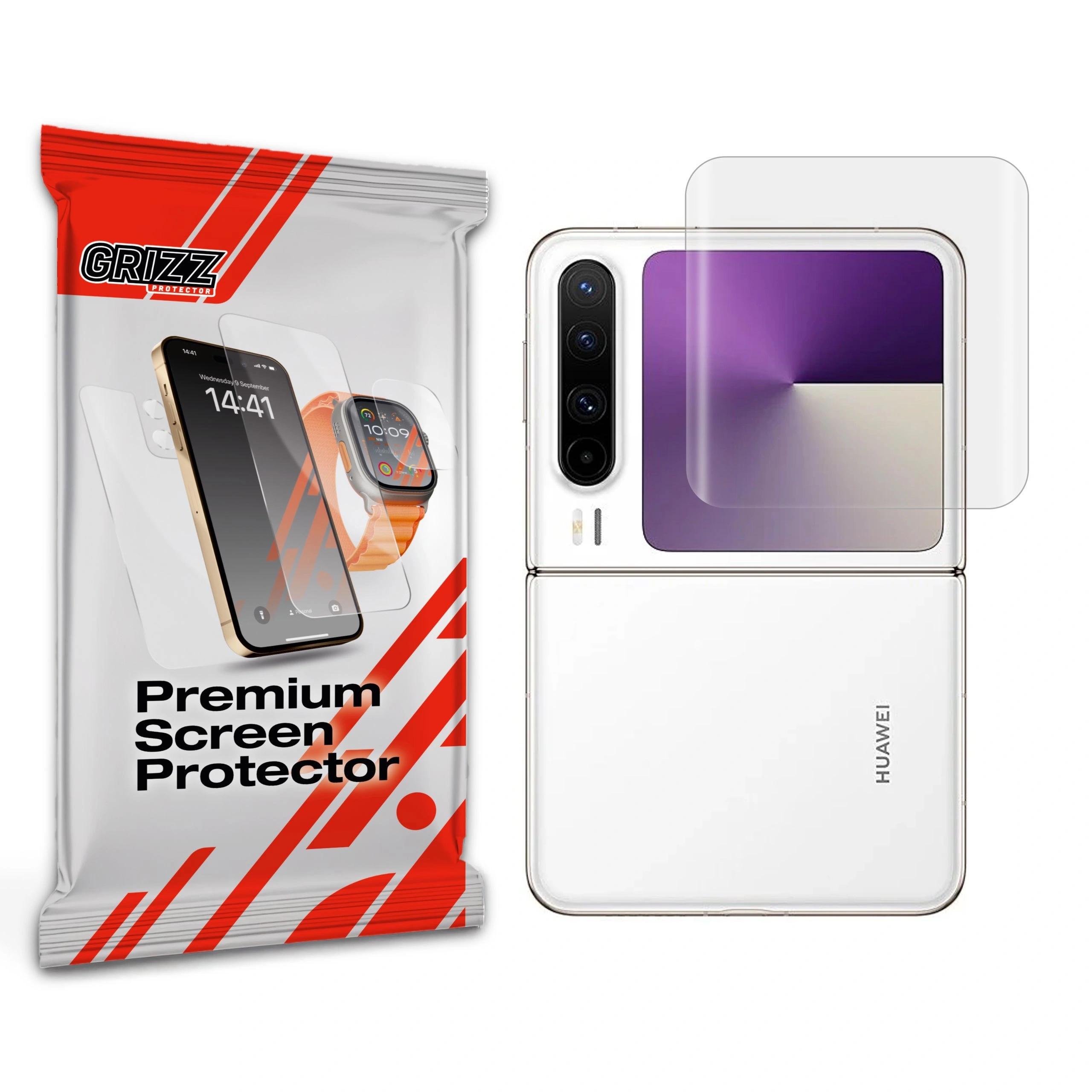 Folie protectie GrizzGlass Hydrofilm compatibila cu Huawei Pura X, Transparent