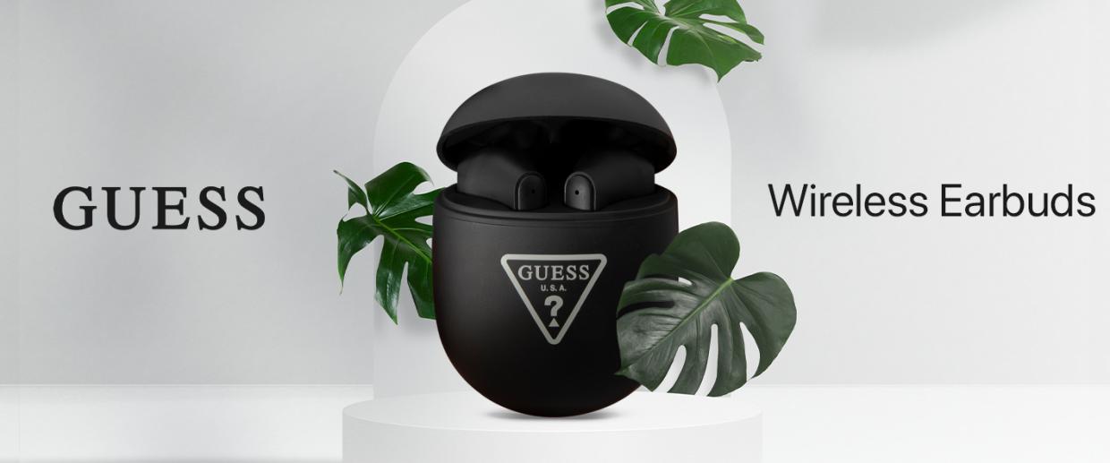 Casti wireless TWS Guess Triangle Logo, Bluetooth 5.0, Autonomie 3h, 300mAh, Negru 1 Lerato.ro