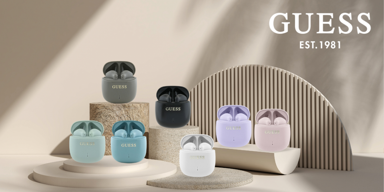 Casti bluetooth wireless Guess Printed Classic Logo, Bluetooth 5.3, Autonomie 5h, 360mAh, USB-C, IPX5, Negru 1 Lerato.ro