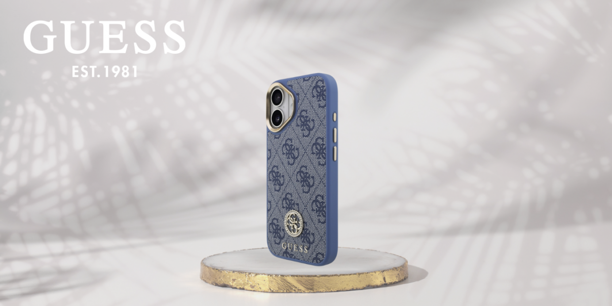 Carcasa Guess 4G Strass Logo cu MagSafe compatibila cu iPhone 17, Albastru 1 Lerato.ro