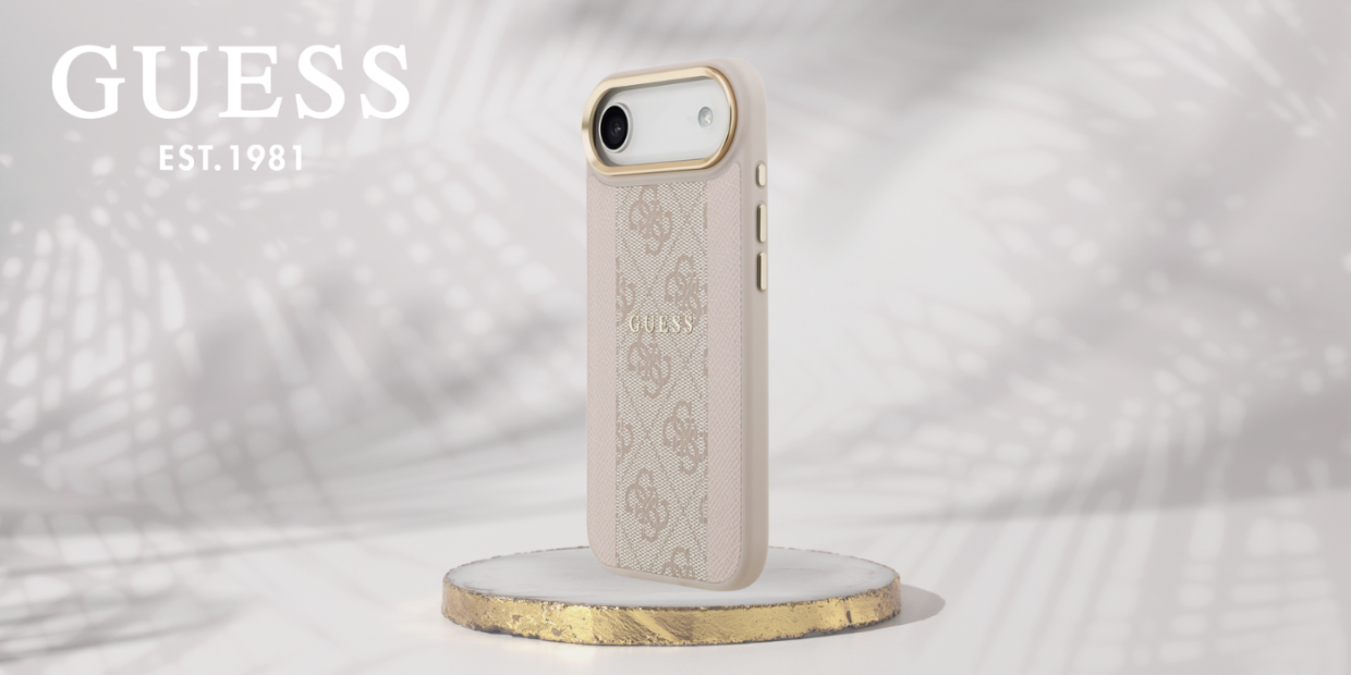 Carcasa Guess 4G Stripe cu MagSafe compatibila cu iPhone 17 Air, Roz 1 Lerato.ro