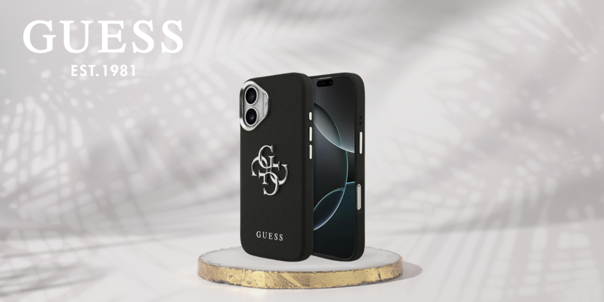 Carcasa Guess Grained Big 4G Classic Logo compatibila cu iPhone 17, Negru 1 Lerato.ro