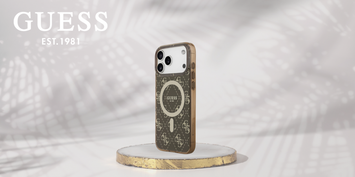 Carcasa Guess IML 4G Background cu MagSafe compatibila cu iPhone 17 Pro Max, Maro 1 Lerato.ro