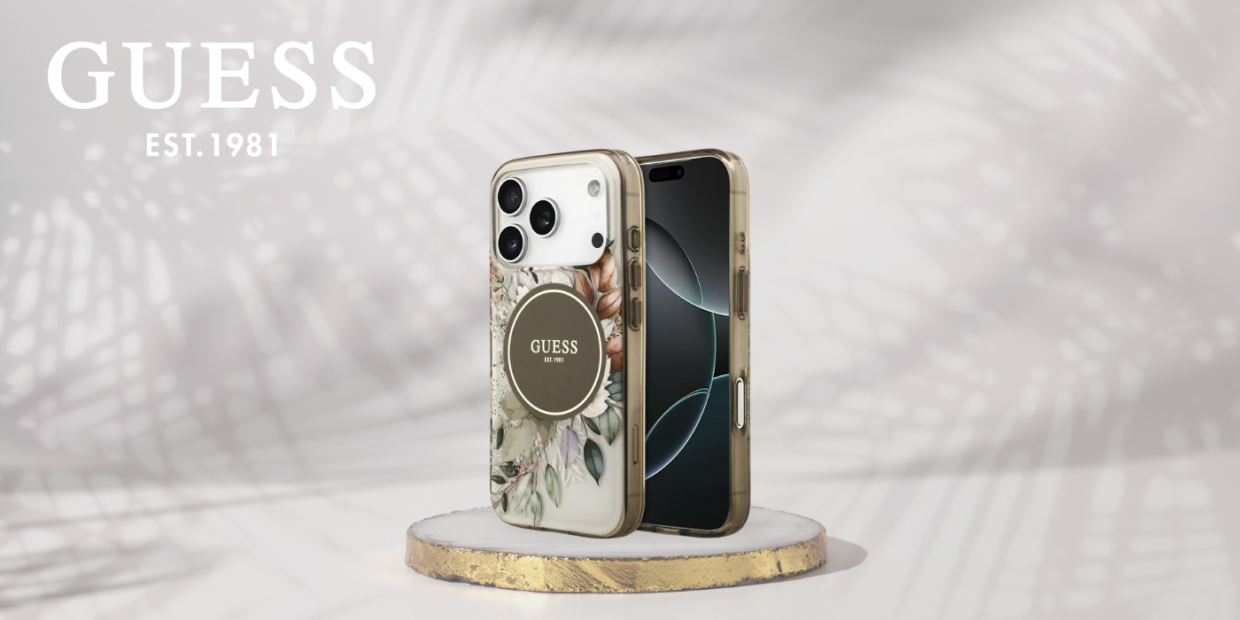 Carcasa Guess IML Flower Tonal Circle cu MagSafe compatibila cu iPhone 17 Pro, Maro 1 Lerato.ro